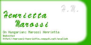 henrietta marossi business card